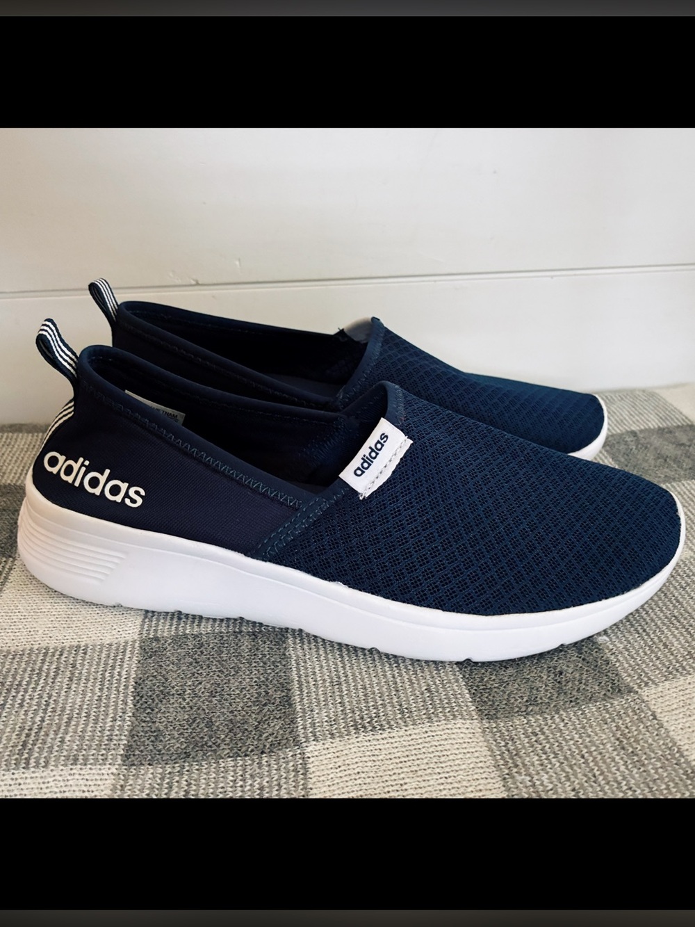 adidas Navy and White Slip-On Athletic Sneakers - Picture 8 of 8